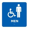 National Marker Co Graphic Braille Sign - Men - Blue ADA4WBL